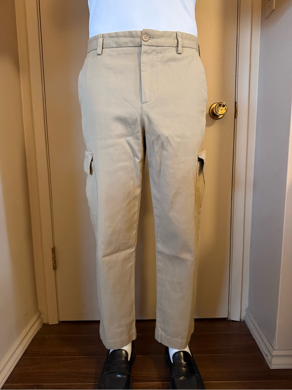 Zara Beige Cargo Pants with Side Pockets